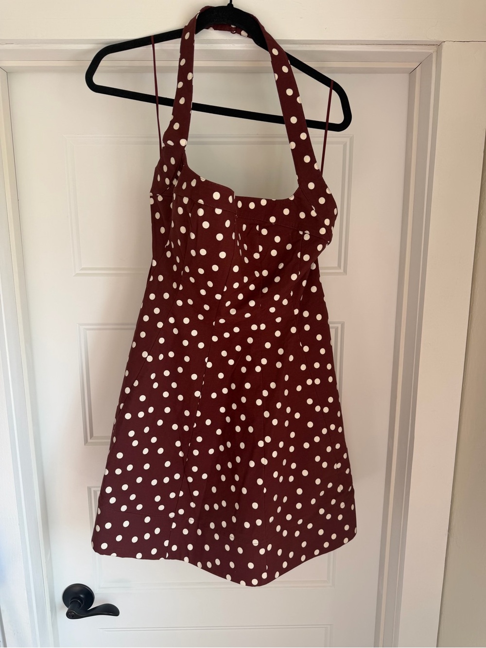 Maeve Brown Dot Halter Mini Dress NWT